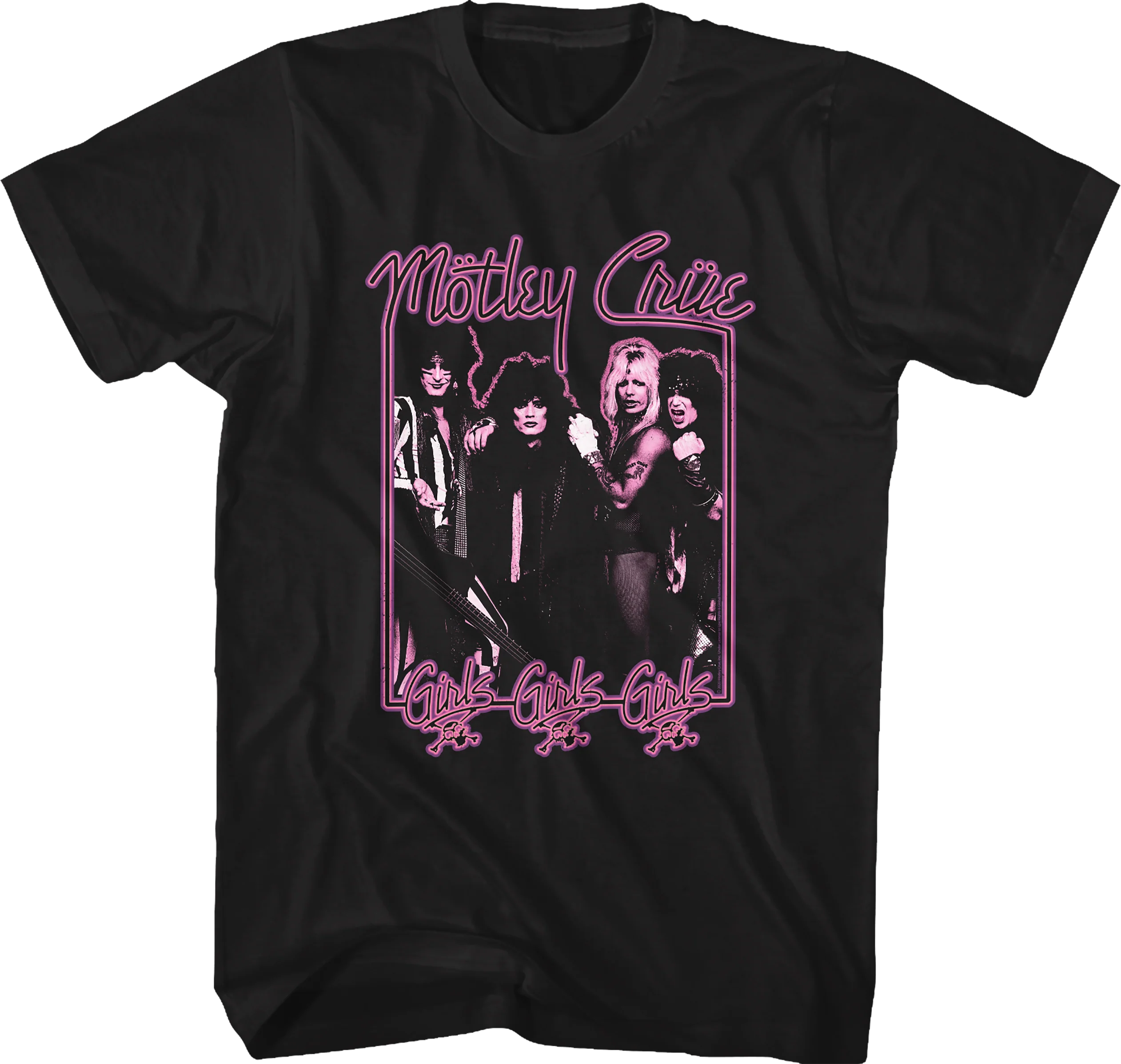 Neon Sign Girls Girls Girls Motley Crue T-Shirt