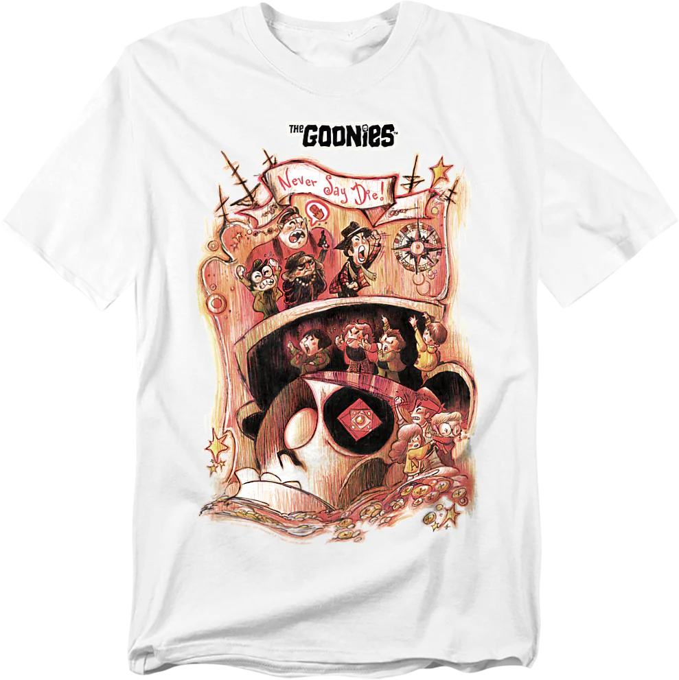 Never Say Die Illustration Goonies T-Shirt