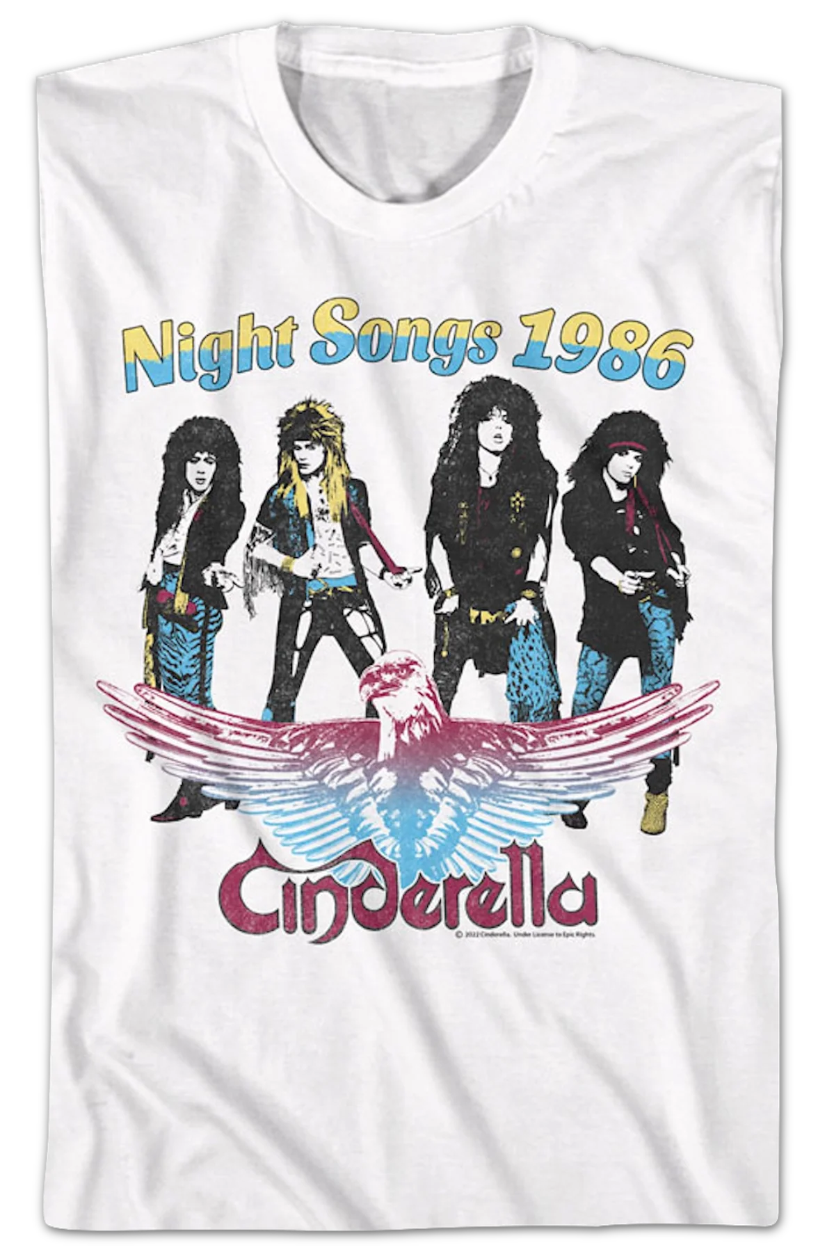 Night Songs 1986 Cinderella T-Shirt - Image 2