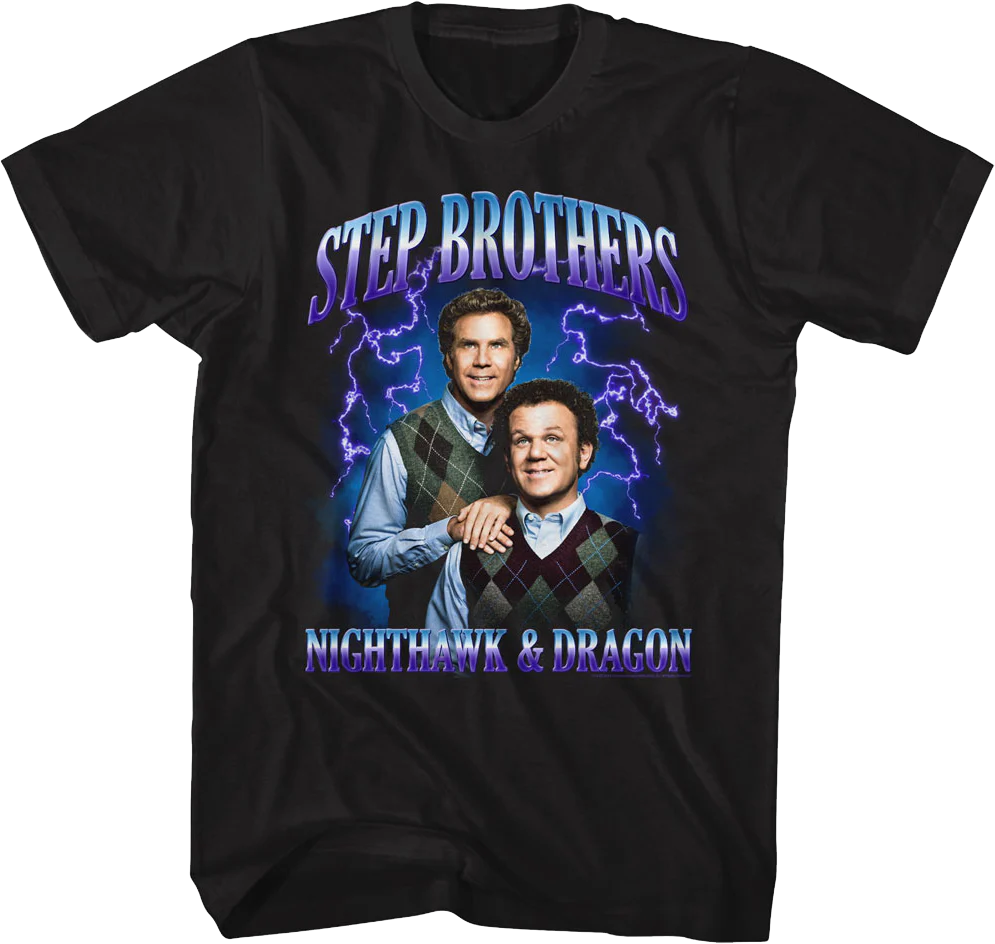 Nighthawk & Dragon Lightning Photo Step Brothers T-Shirt