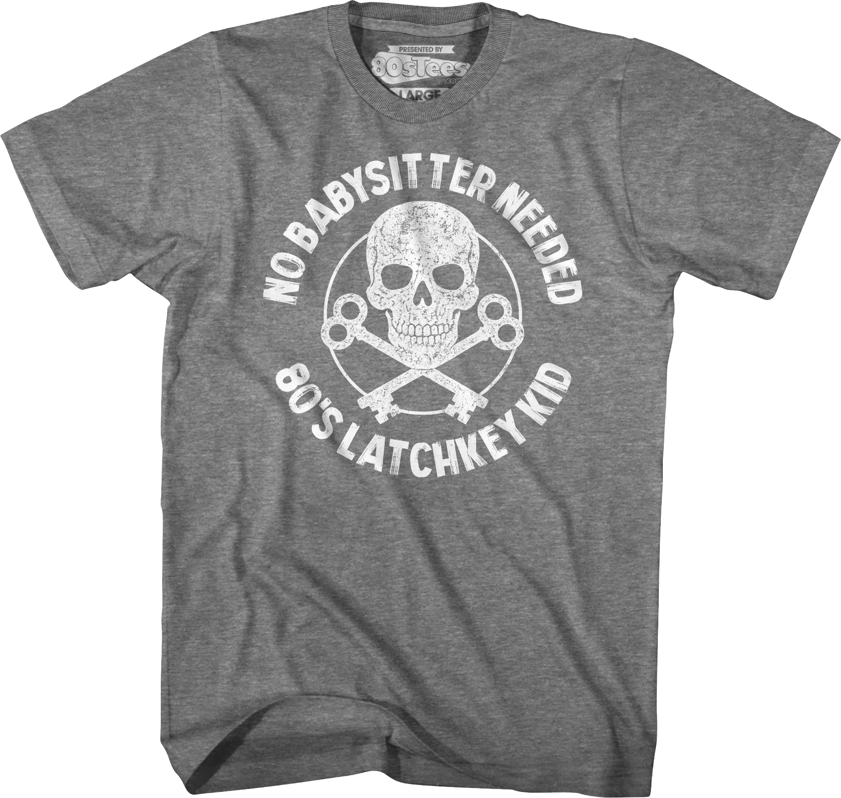 No Babysitter Needed 80's Latchkey Kid T-Shirt - Image 3