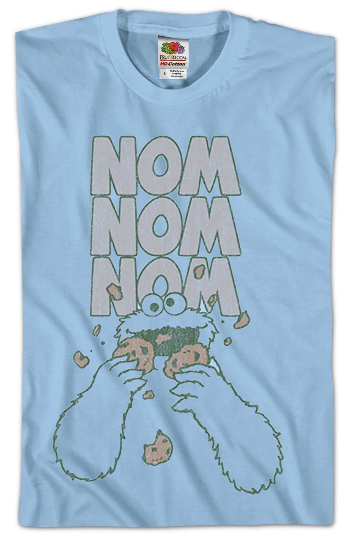 Nom Nom Nom Cookie Monster T-Shirt - Image 2