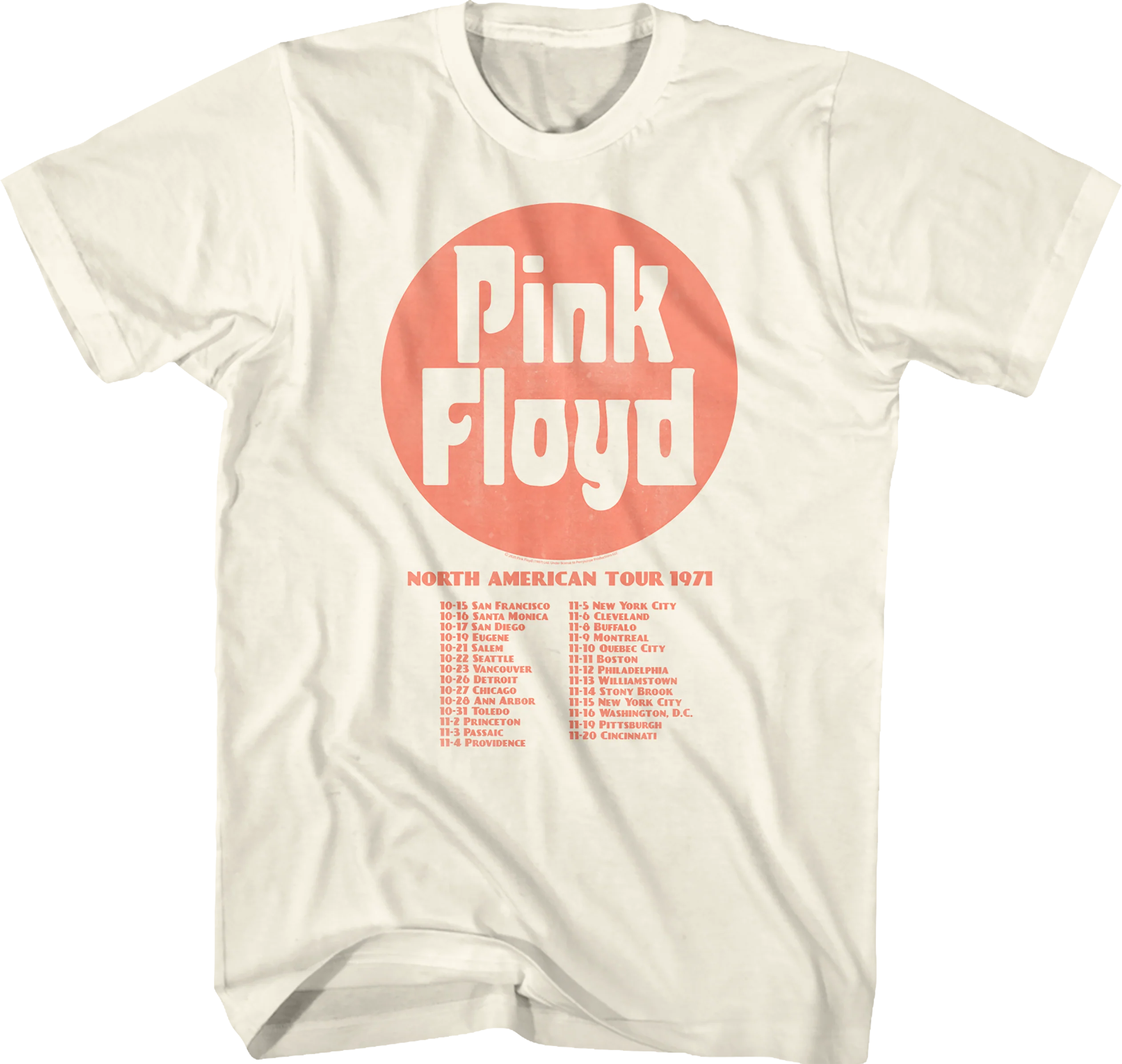 North American Tour 1971 Pink Floyd T-Shirt