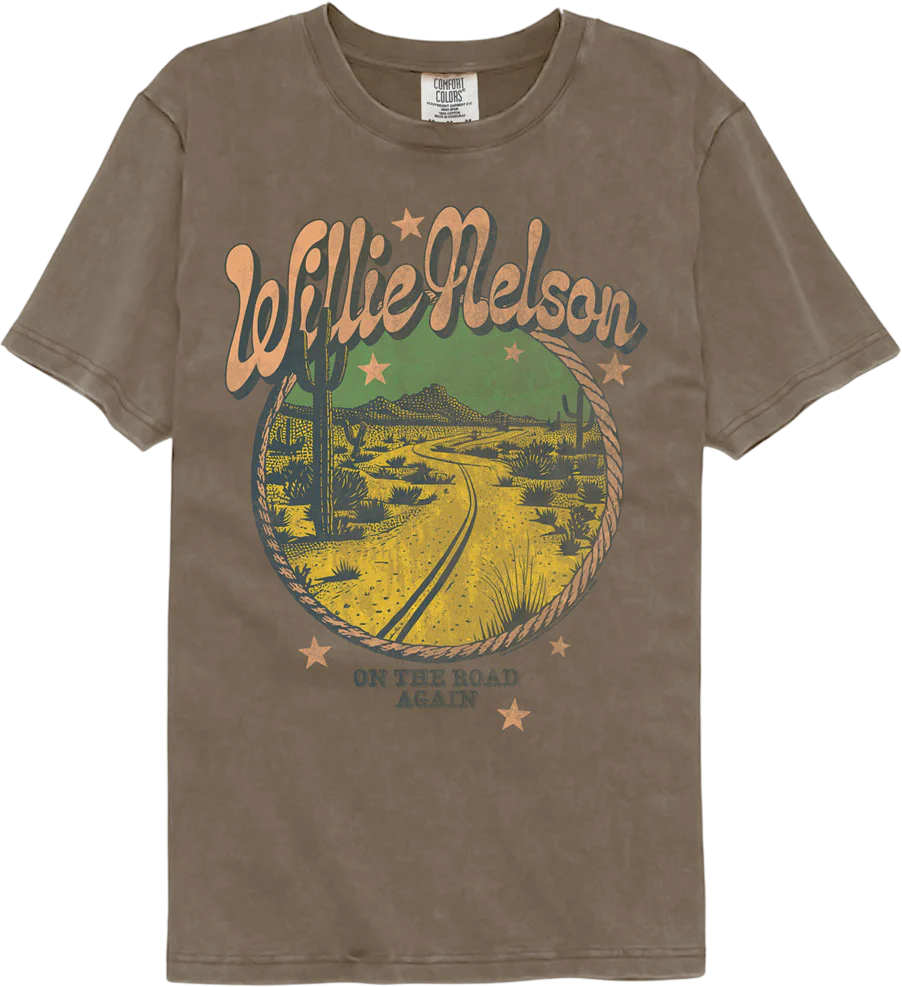 On The Road Again Willie Nelson Comfort Colors Brand T-Shirt