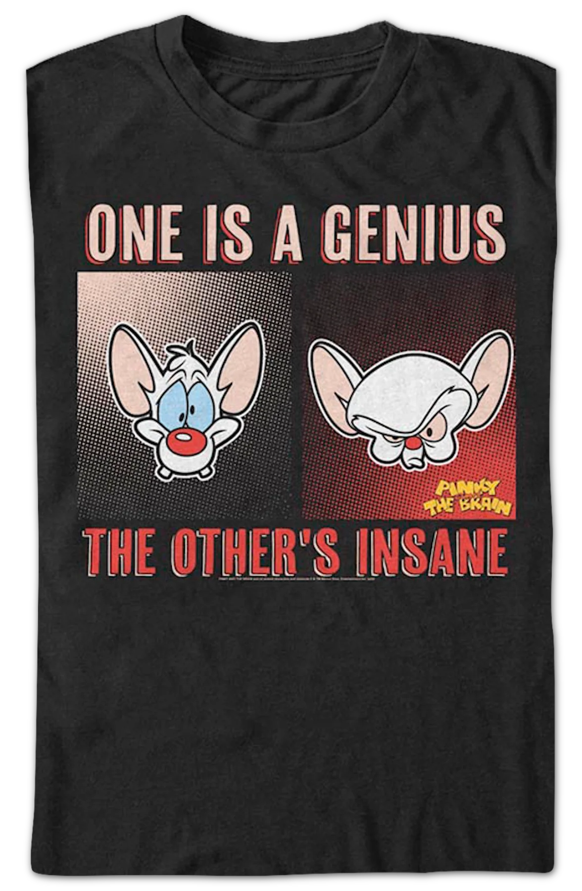 One is a Genius the Other is Insane Pinky and the Brain T-Shirt - Image 2