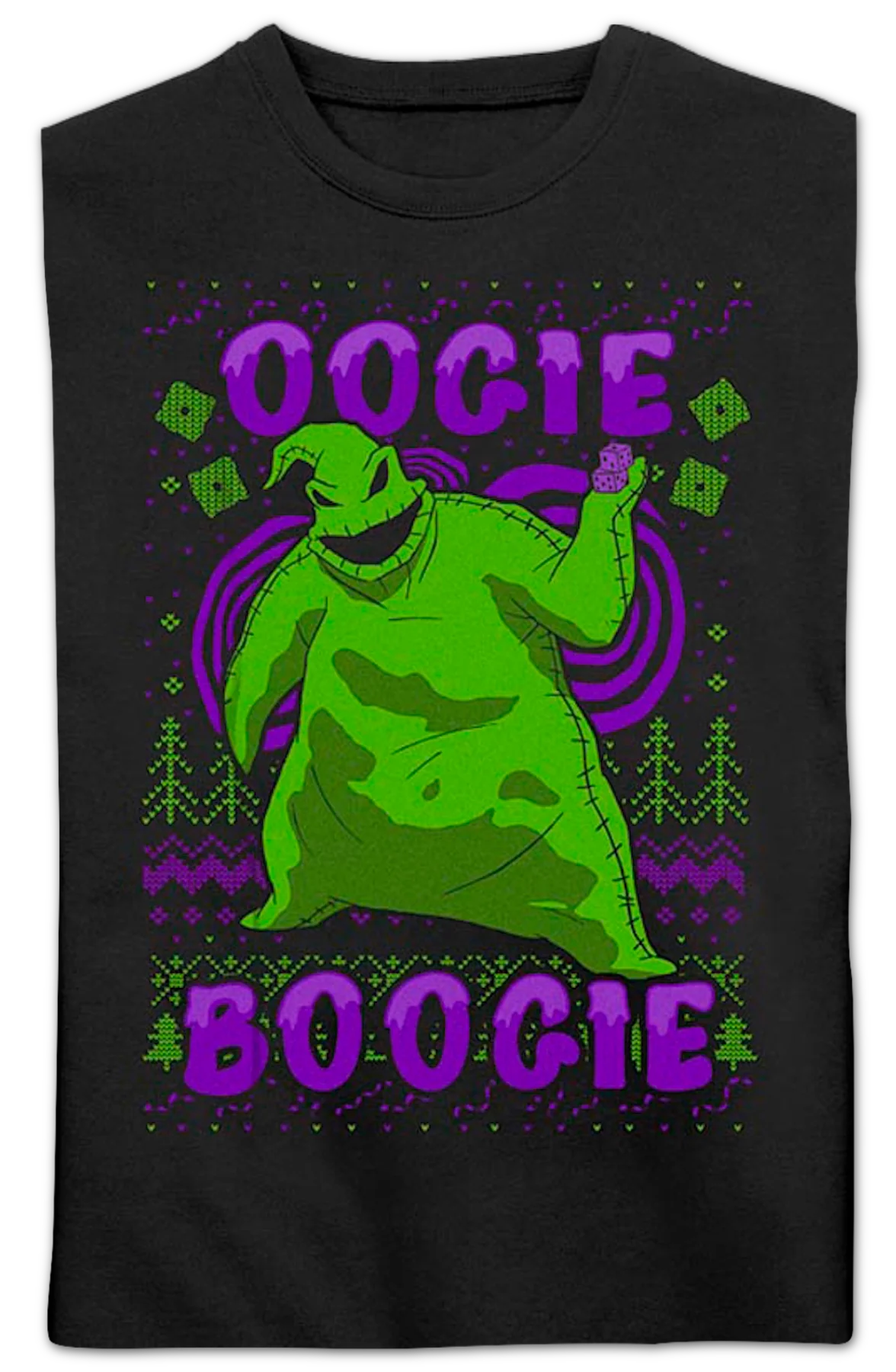Oogie Boogie Faux Ugly Sweater Nightmare Before Christmas Sweatshirt - Image 2