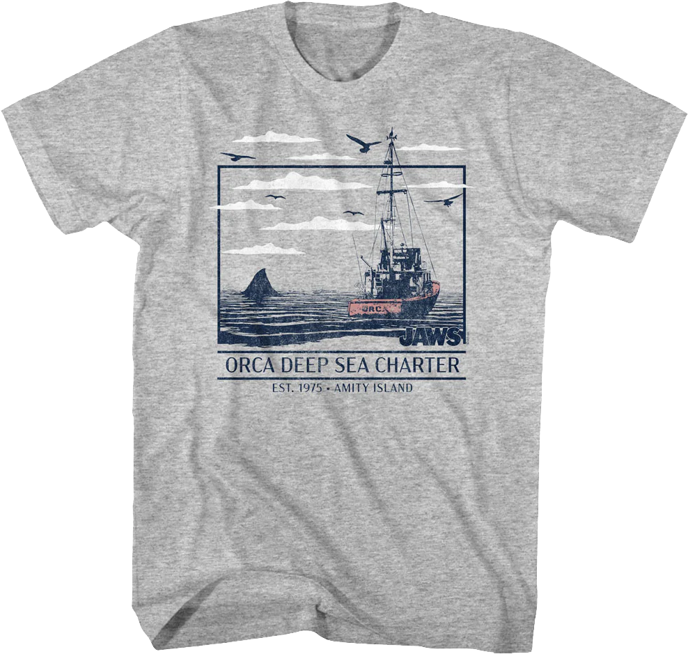 Orca Deep Sea Charter Amity Island Jaws T-Shirt