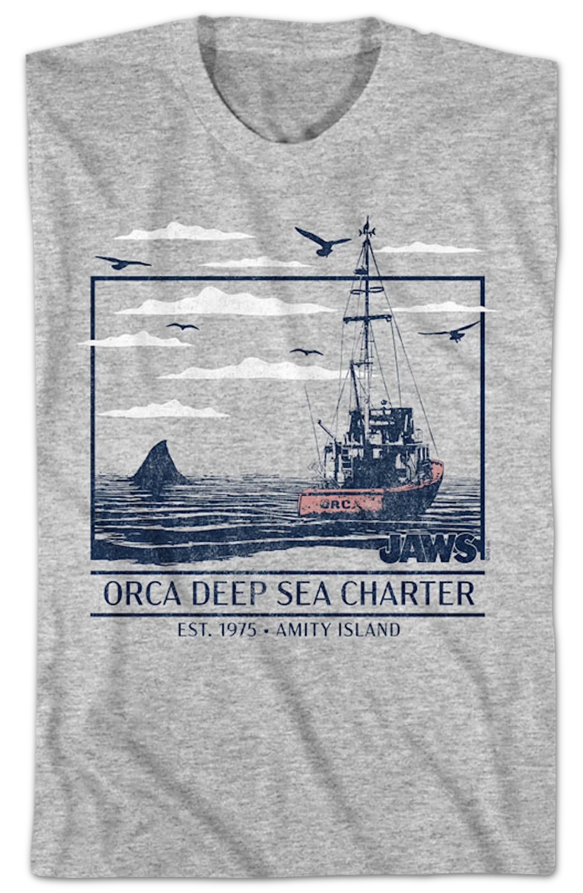 Orca Deep Sea Charter Amity Island Jaws T-Shirt - Image 2