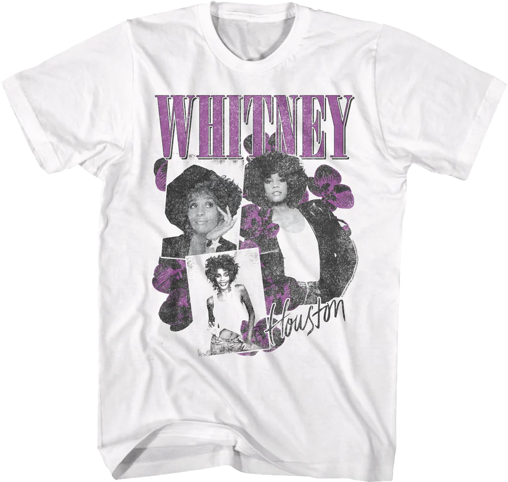 Orchid Collage Whitney Houston T-Shirt