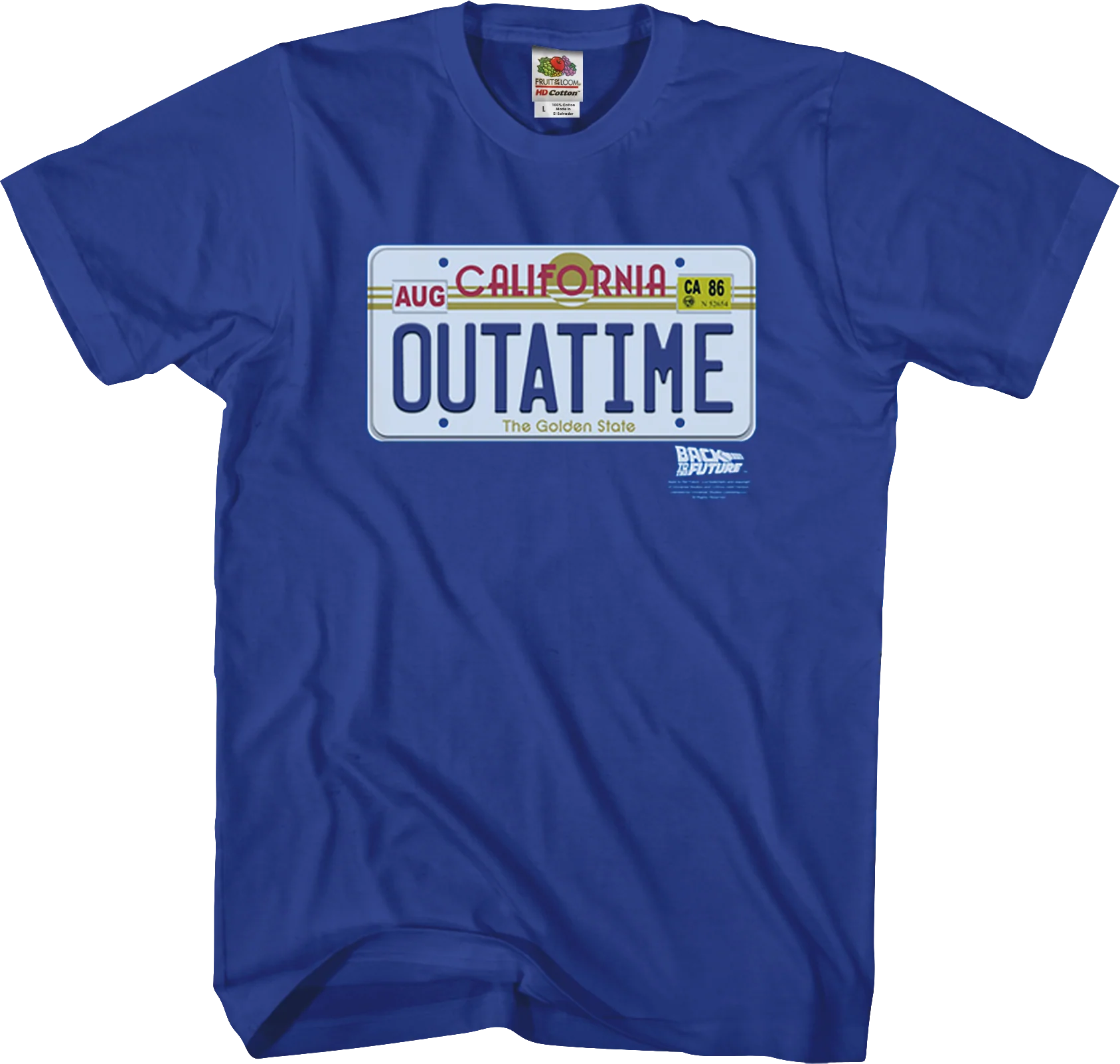 OUTATIME License Plate Back To The Future T-Shirt