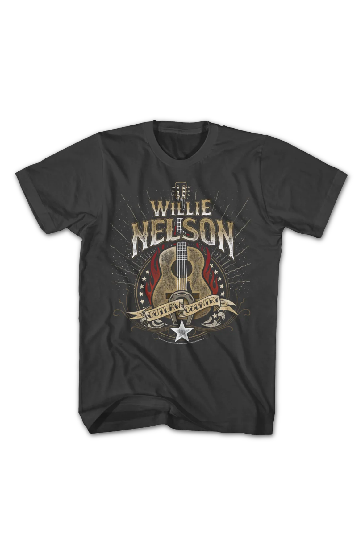 Outlaw Country Guitar Willie Nelson T-Shirt - Image 2