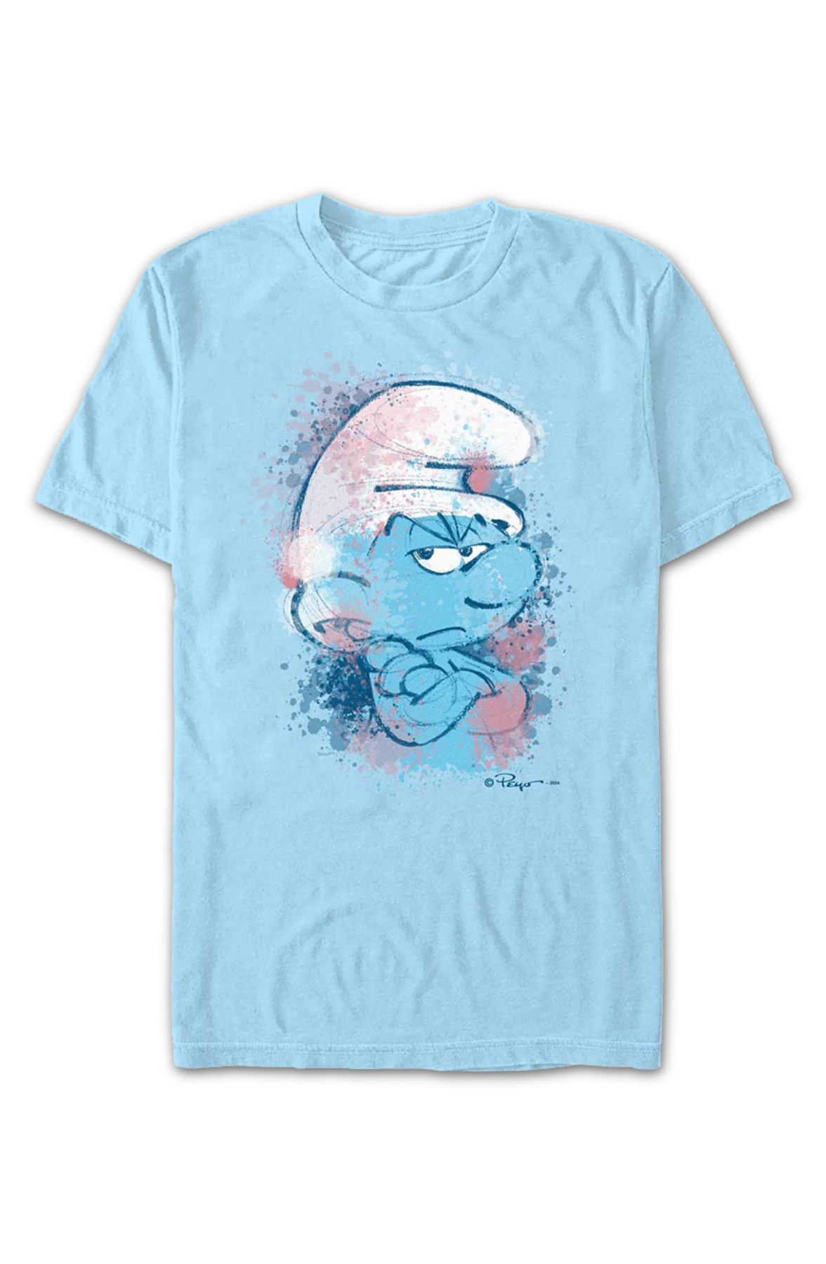 Paint Splatter Grouchy Smurf T-Shirt - Image 2