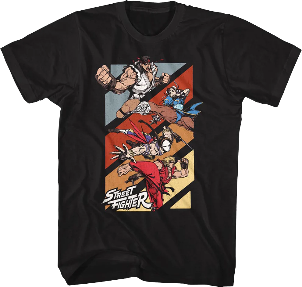 Panel Action Poses Street Fighter T-Shirt