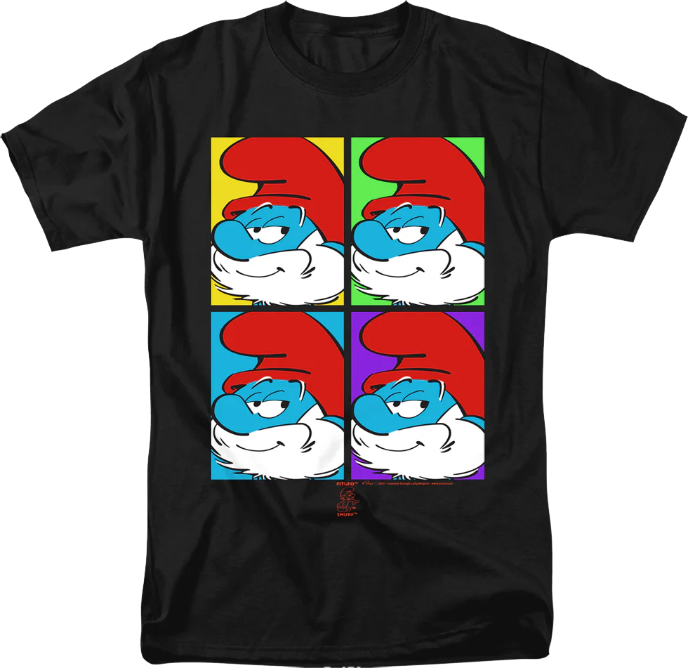 Papa Smurf Pop Art Smurfs T-Shirt