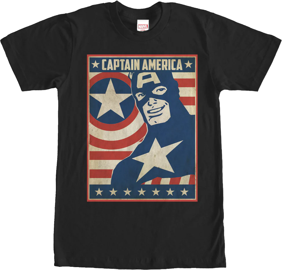 Patriotic Poster Captain America T-Shirt