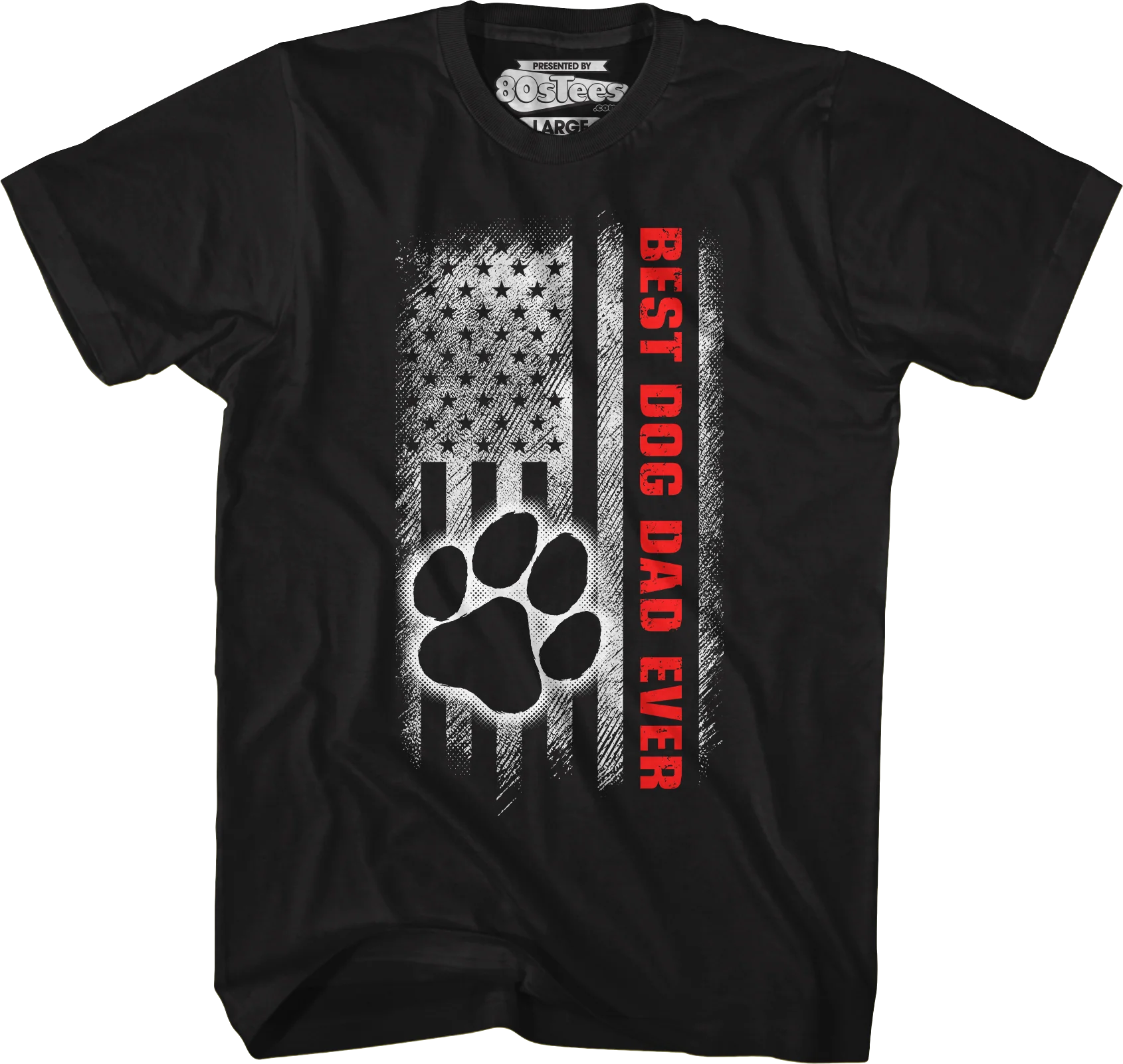 Paw & Flag Best Dog Dad Ever T-Shirt - Image 5