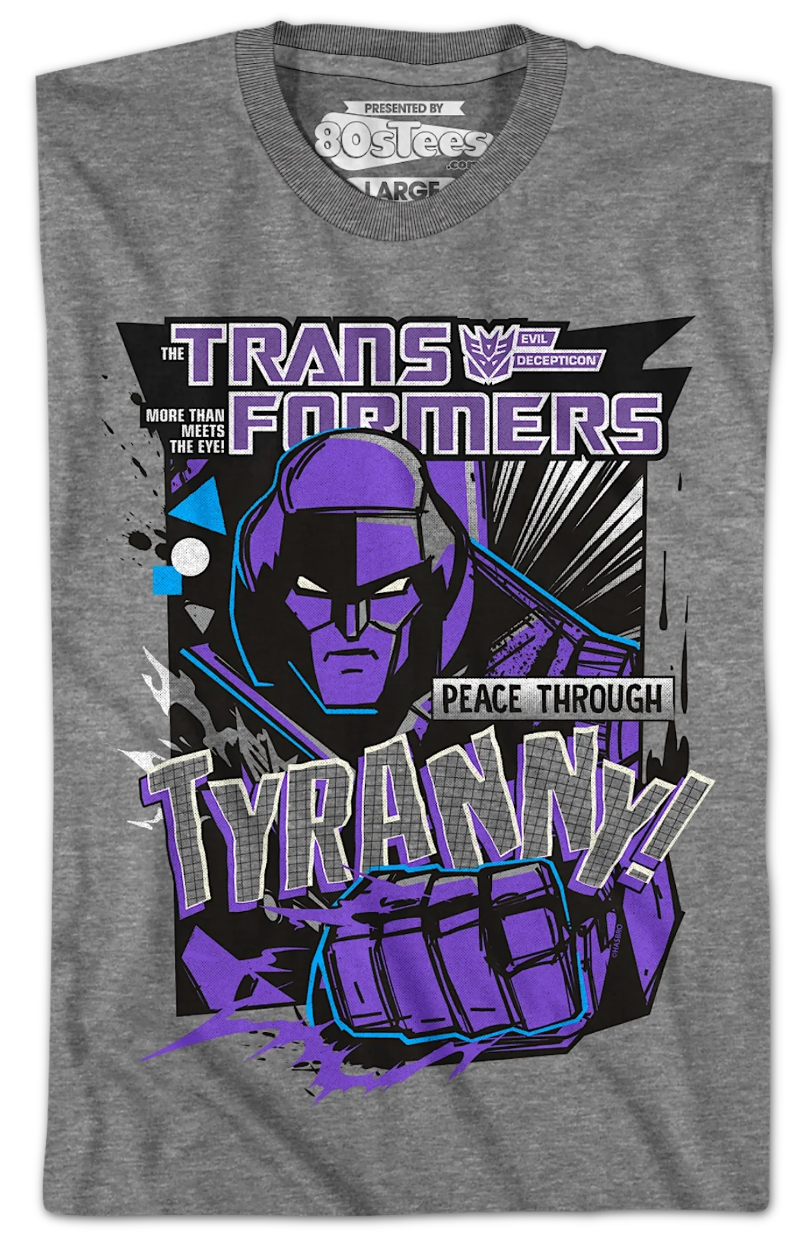 Peace Through Tyranny Transformers T-Shirt - Image 2