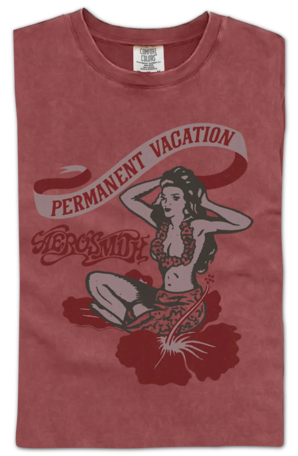 Permanent Vacation Hula Girl Aerosmith Comfort Colors Brand T-Shirt - Image 2