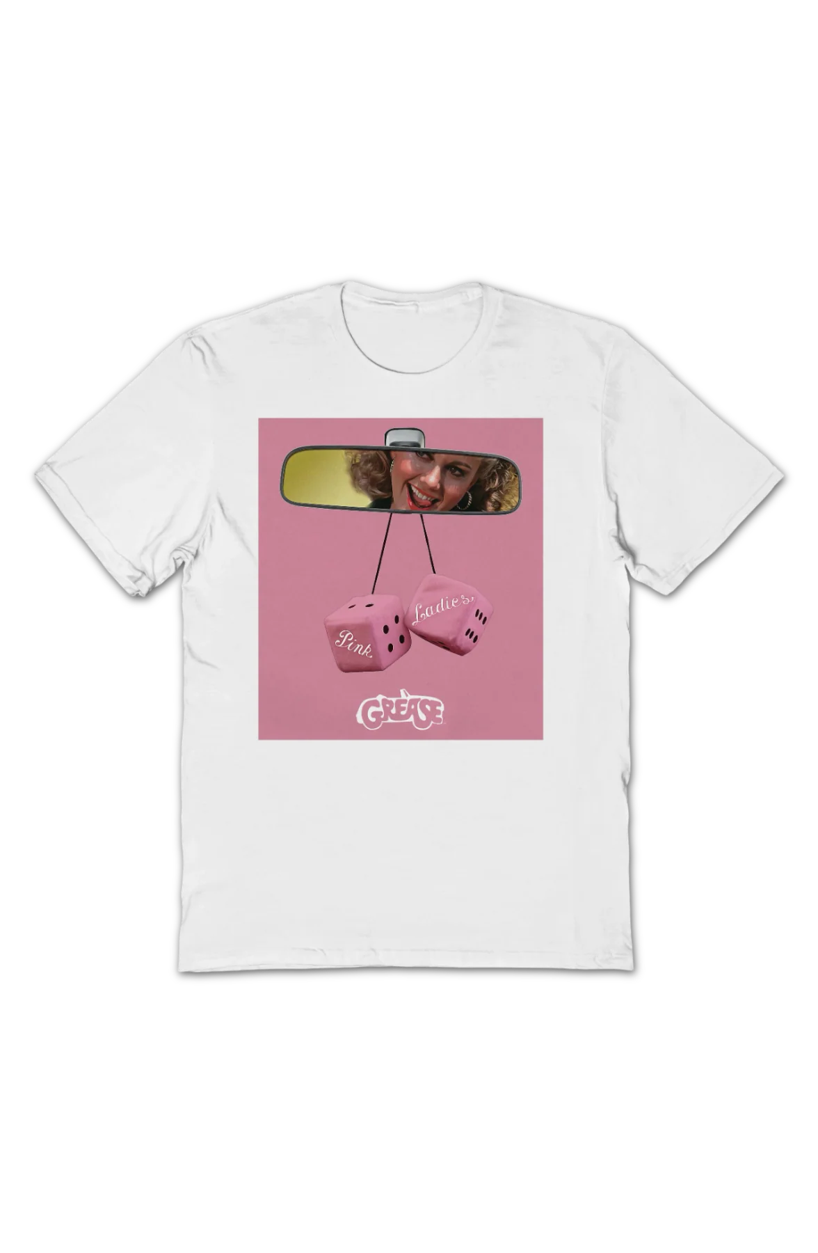 Pink Ladies Mirror Dice Grease T-Shirt - Image 2