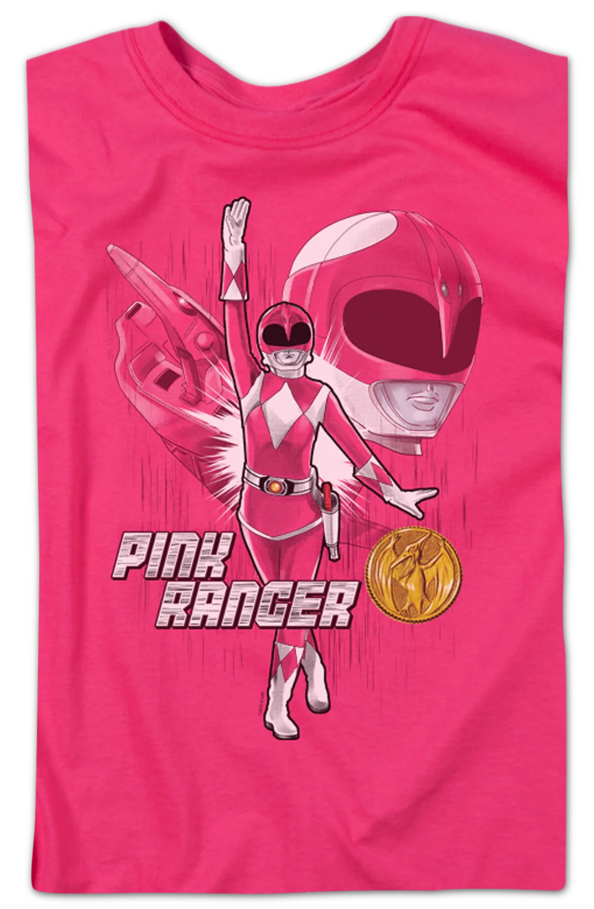 Pink Ranger Mighty Morphin Power Rangers T-Shirt - Image 2