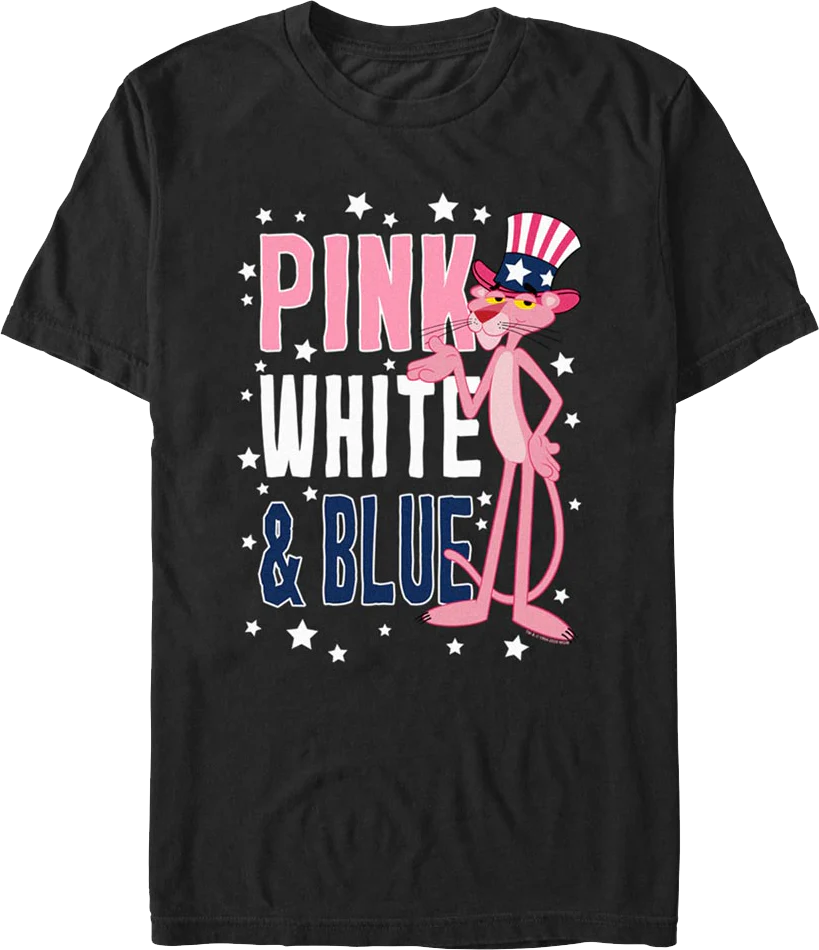 Pink White & Blue Pink Panther T-Shirt