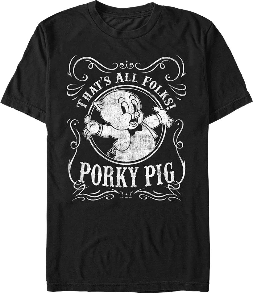 Porky Pig That's All Folks Looney Tunes T-Shirt