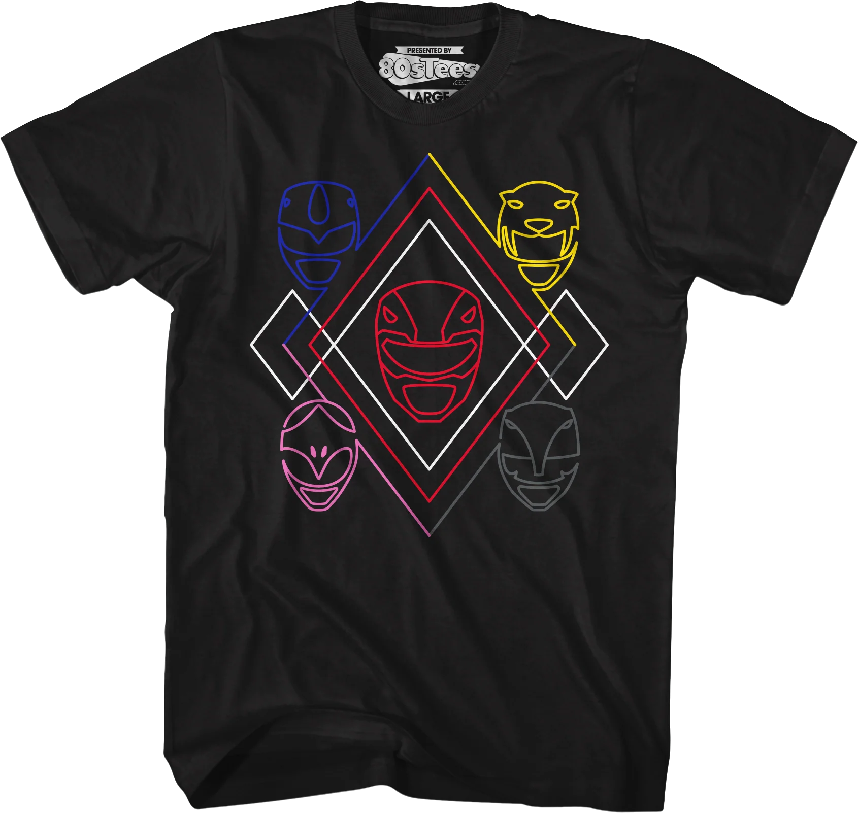 Power Lines Mighty Morphin Power Rangers T-Shirt