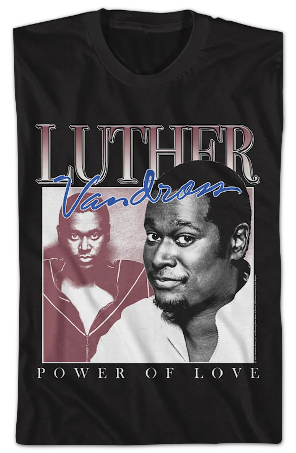 Power Of Love Collage Luther Vandross T-Shirt - Image 2