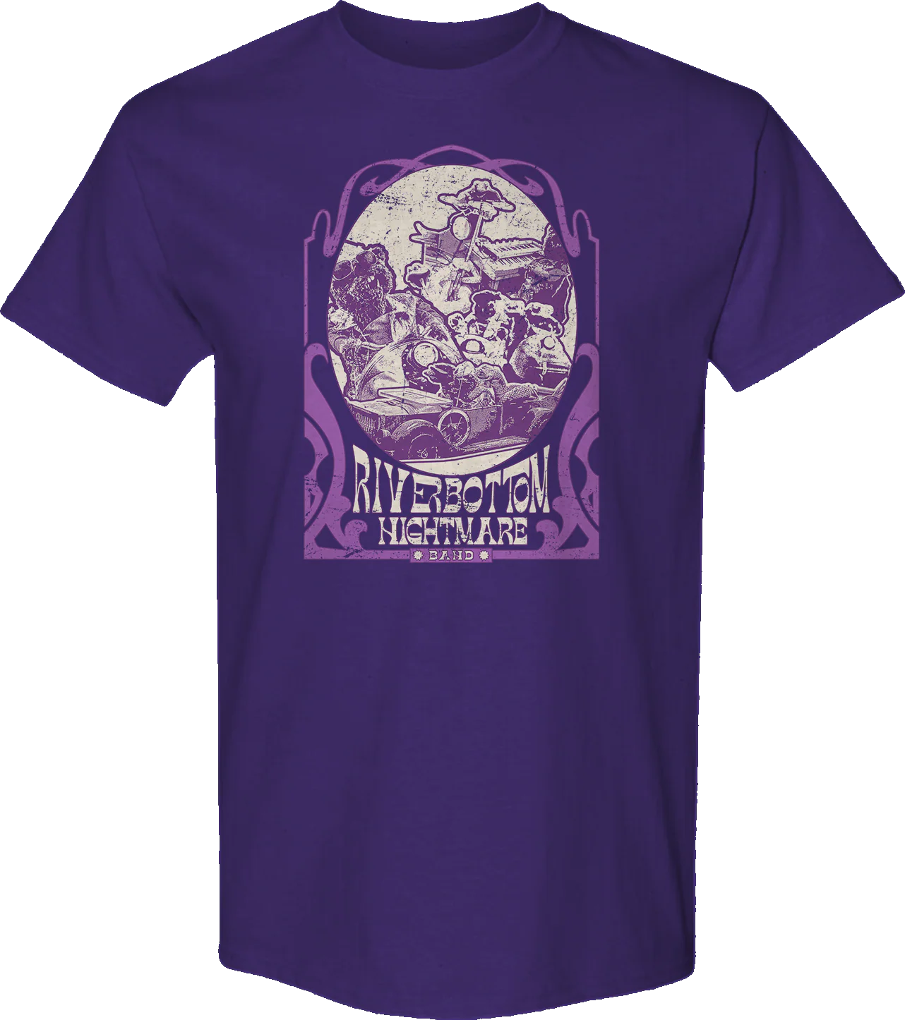 Purple Riverbottom Nightmare Band Emmet Otter T-Shirt