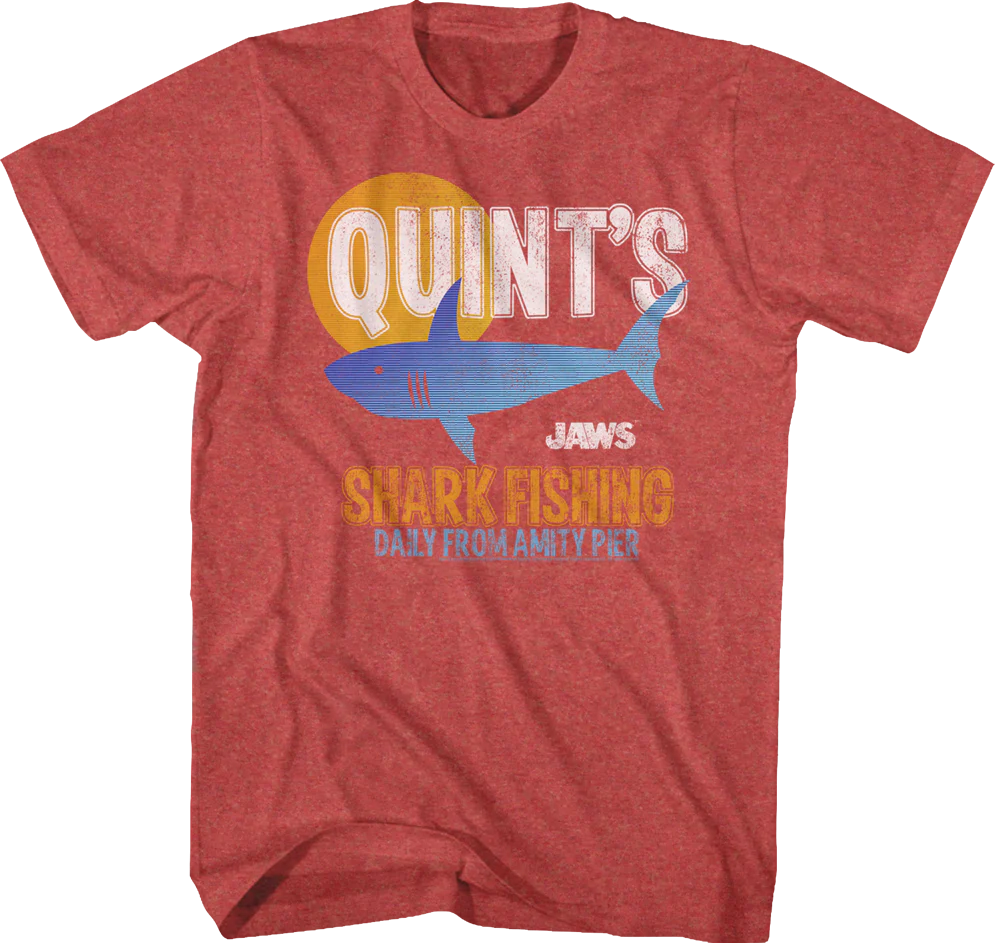 Quint's Shark Fishing Daily From Amity Pier Jaws T-Shirt