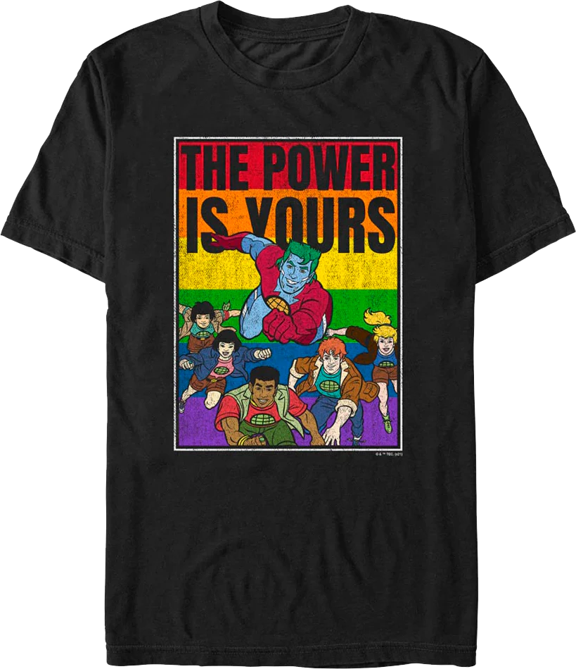 Rainbow Power Is Yours Captain Planet T-Shirt