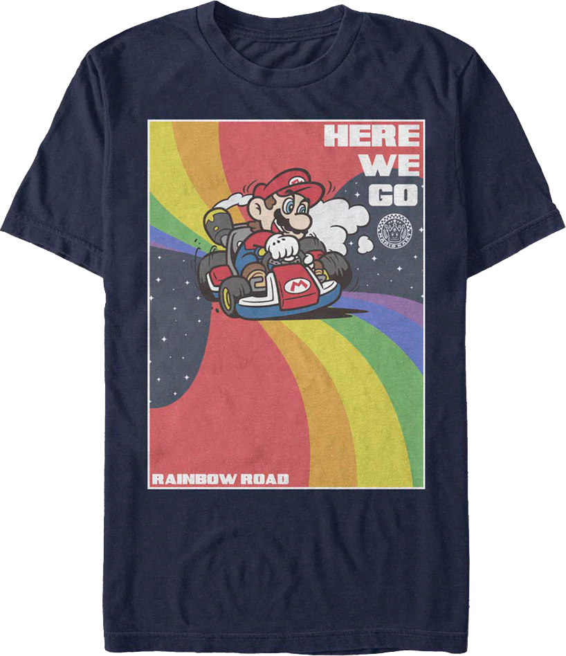 Rainbow Road Mario Kart T-Shirt