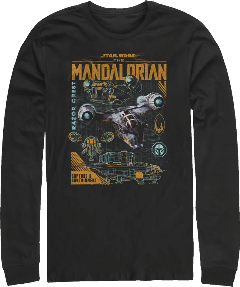 Razor Crest The Mandalorian Star Wars Long Sleeve Shirt