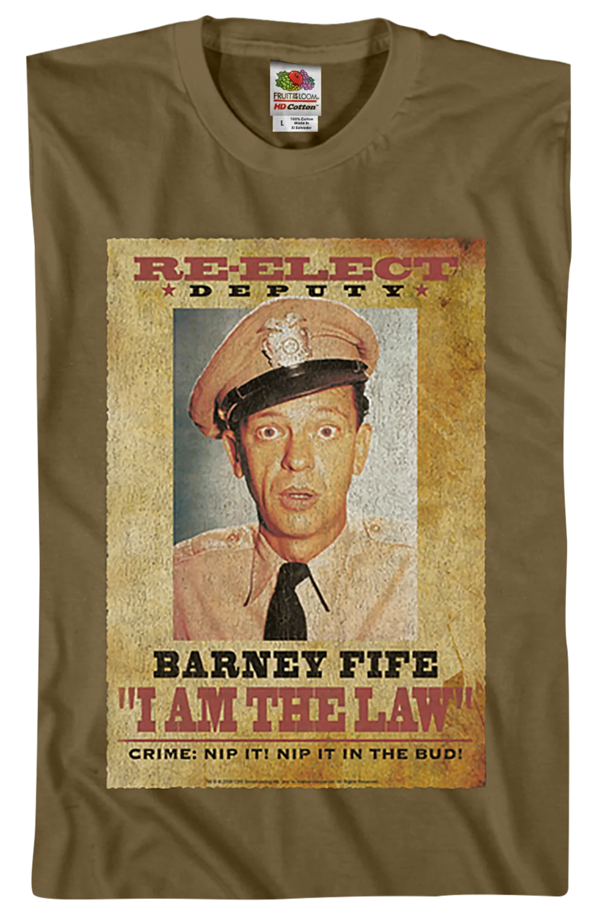 Re-Elect Deputy Barney Fife Andy Giffith Show T-Shirt - Image 2