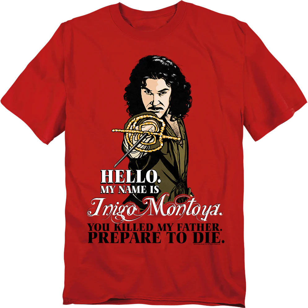 Red Inigo Montoya Illustration Princess Bride T-Shirt