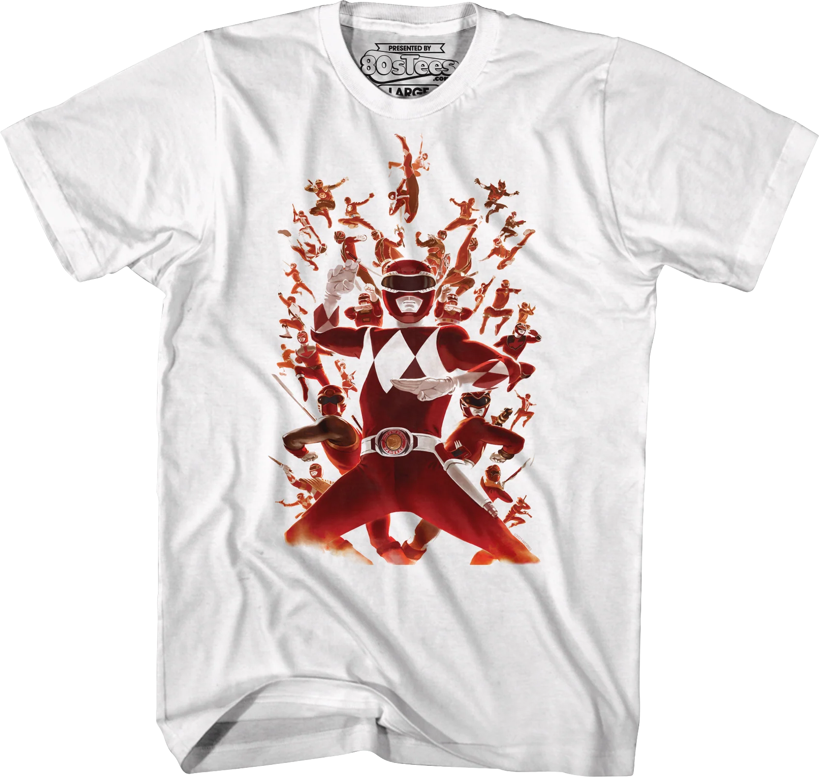 Red Ranger Collage Mighty Morphin Power Rangers T-Shirt