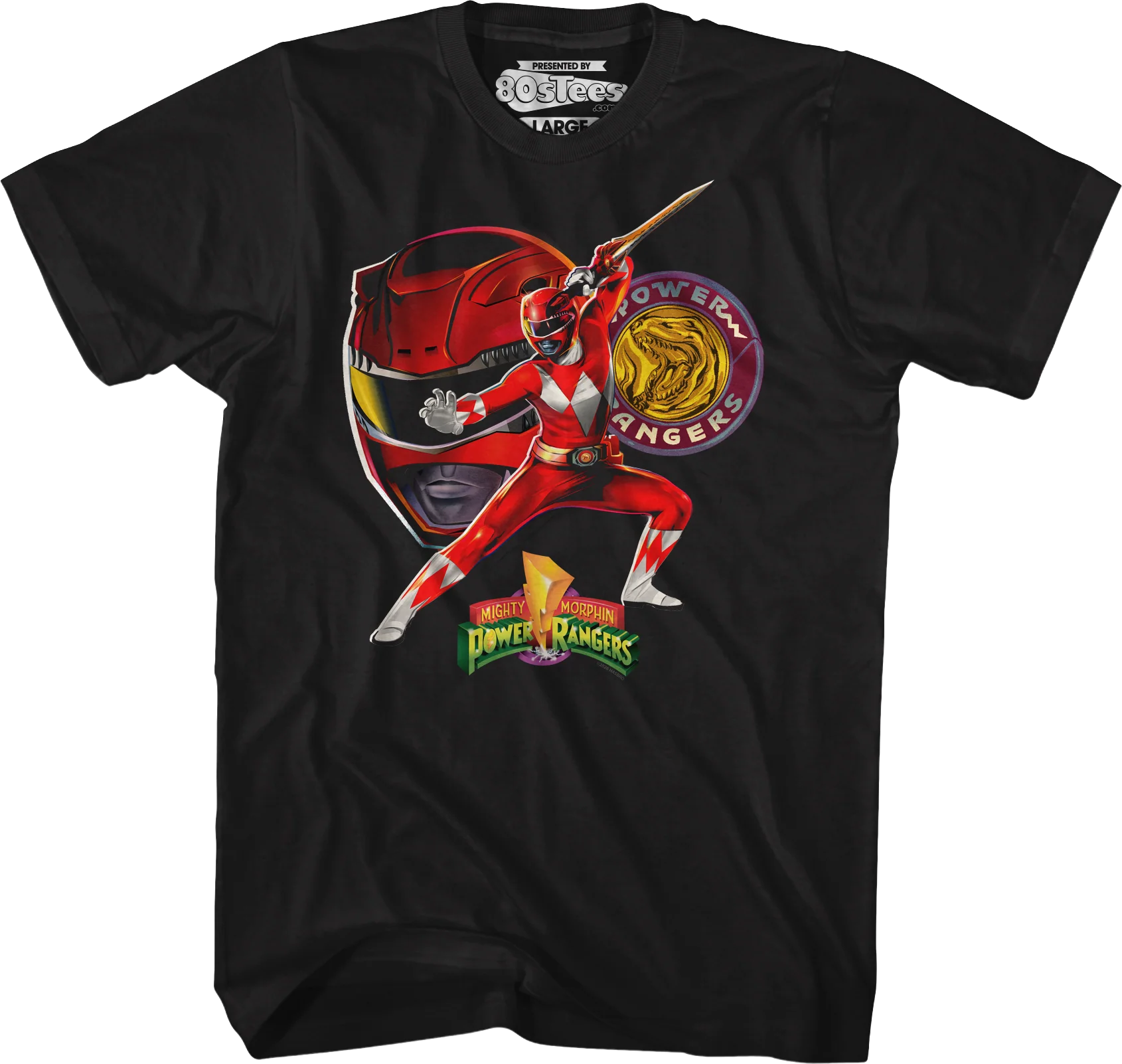Red Ranger Profile Mighty Morphin Power Rangers T-Shirt