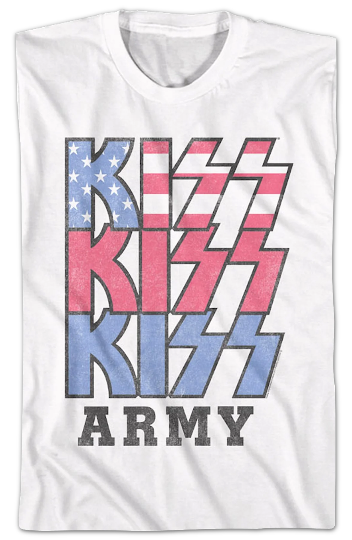 Red White Blue KISS Army T-Shirt - Image 2