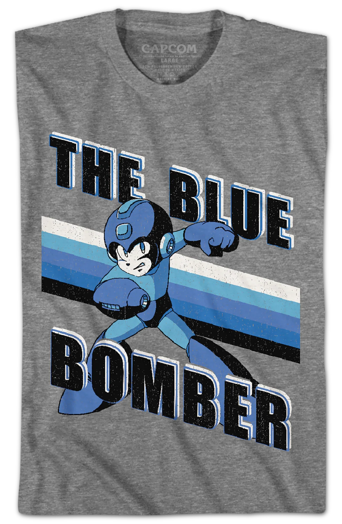 Retro Blue Bomber Mega Man T-Shirt - Image 2