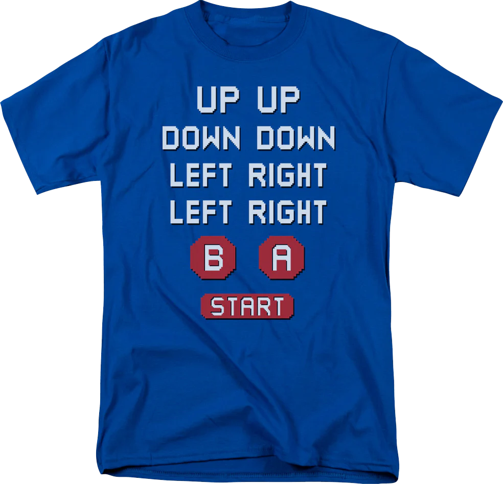 Retro Contra Cheat Code 30 Lives T-Shirt