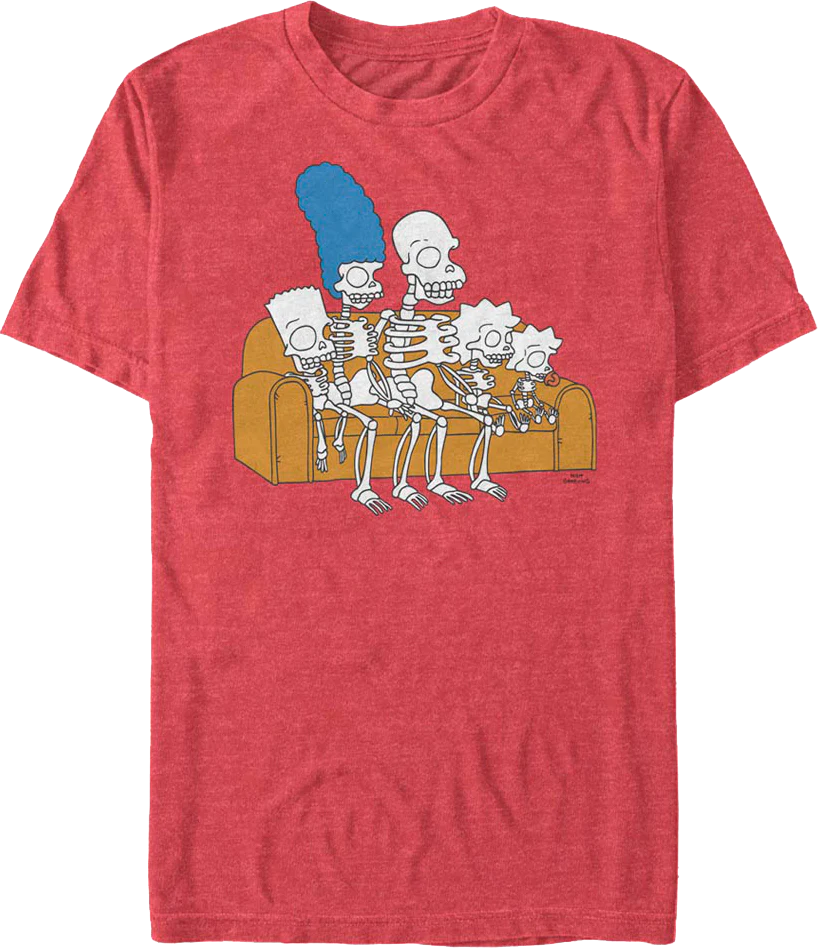 Retro Family Skeletons The Simpsons T-Shirt