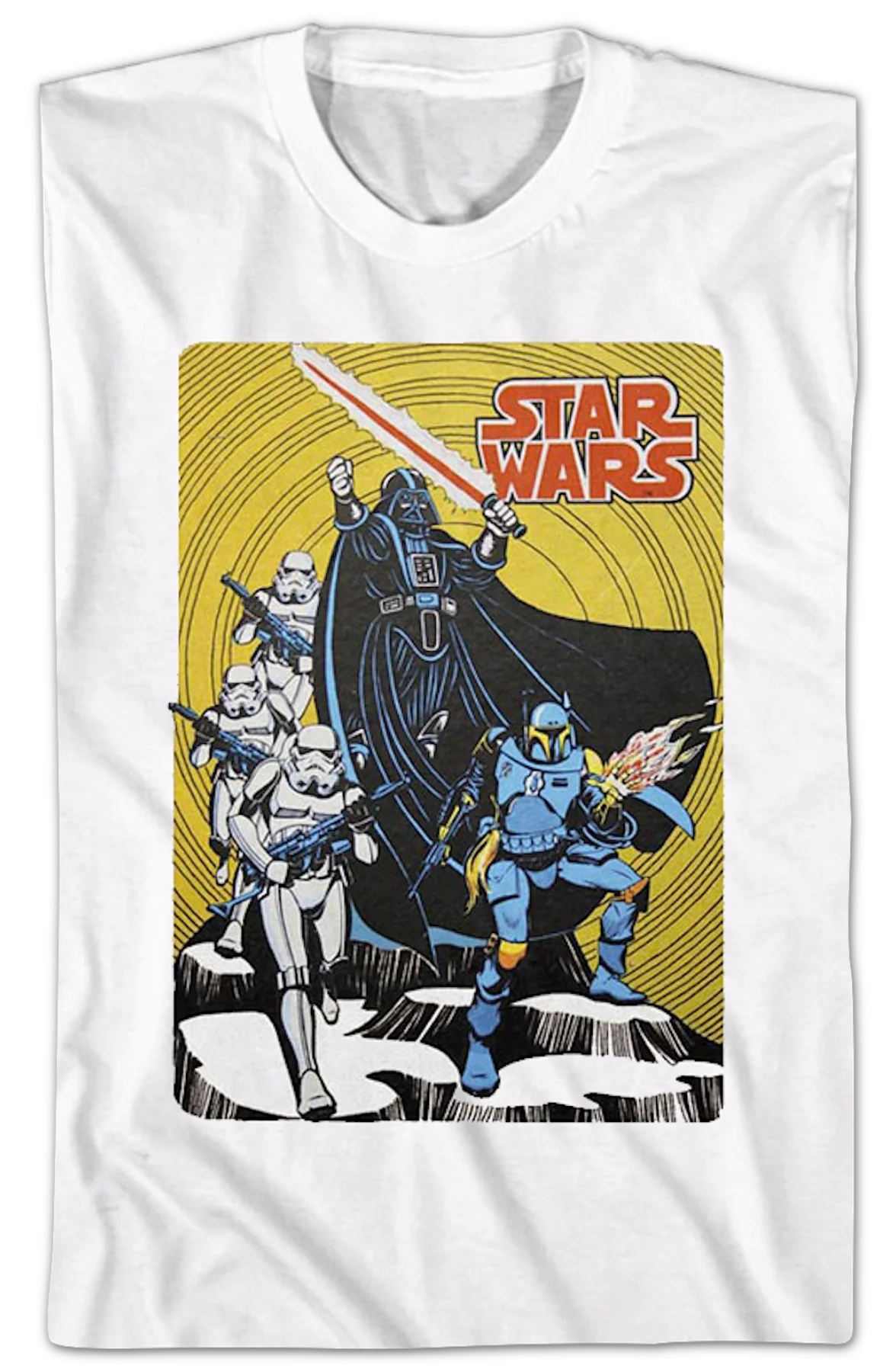 Retro Galactic Empire Comic Book Star Wars T-Shirt - Image 2