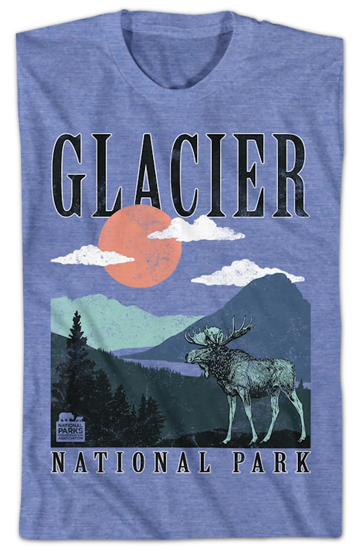 Retro Glacier National Park T-Shirt - Image 2