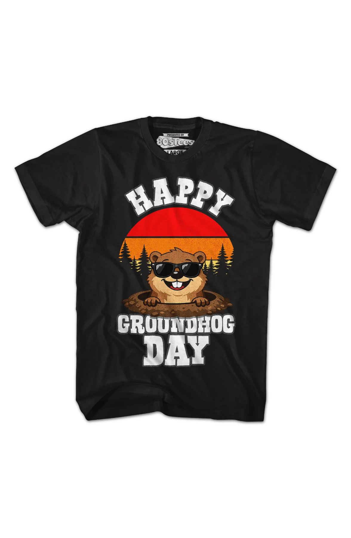 Retro Happy Groundhog Day T-Shirt - Image 2