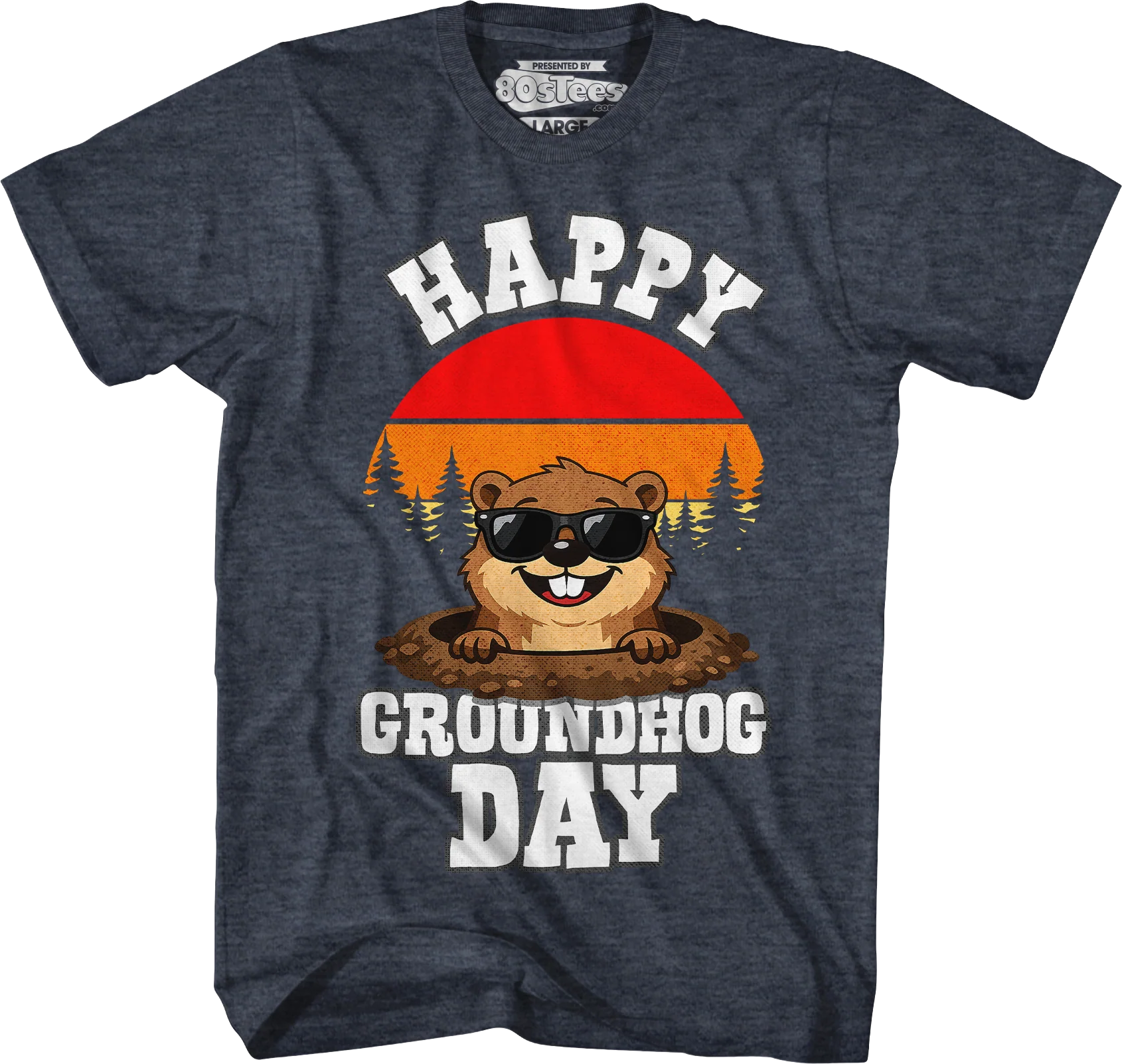 Retro Happy Groundhog Day T-Shirt - Image 3