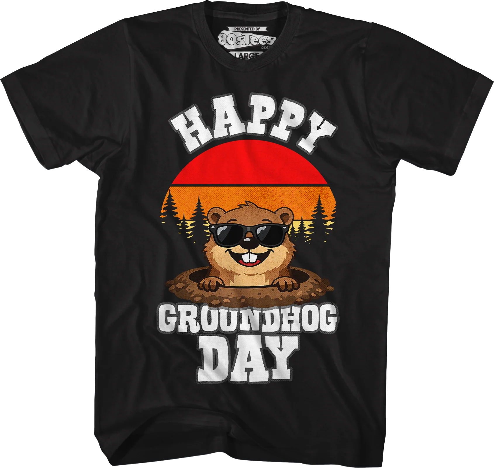 Retro Happy Groundhog Day T-Shirt - Image 4