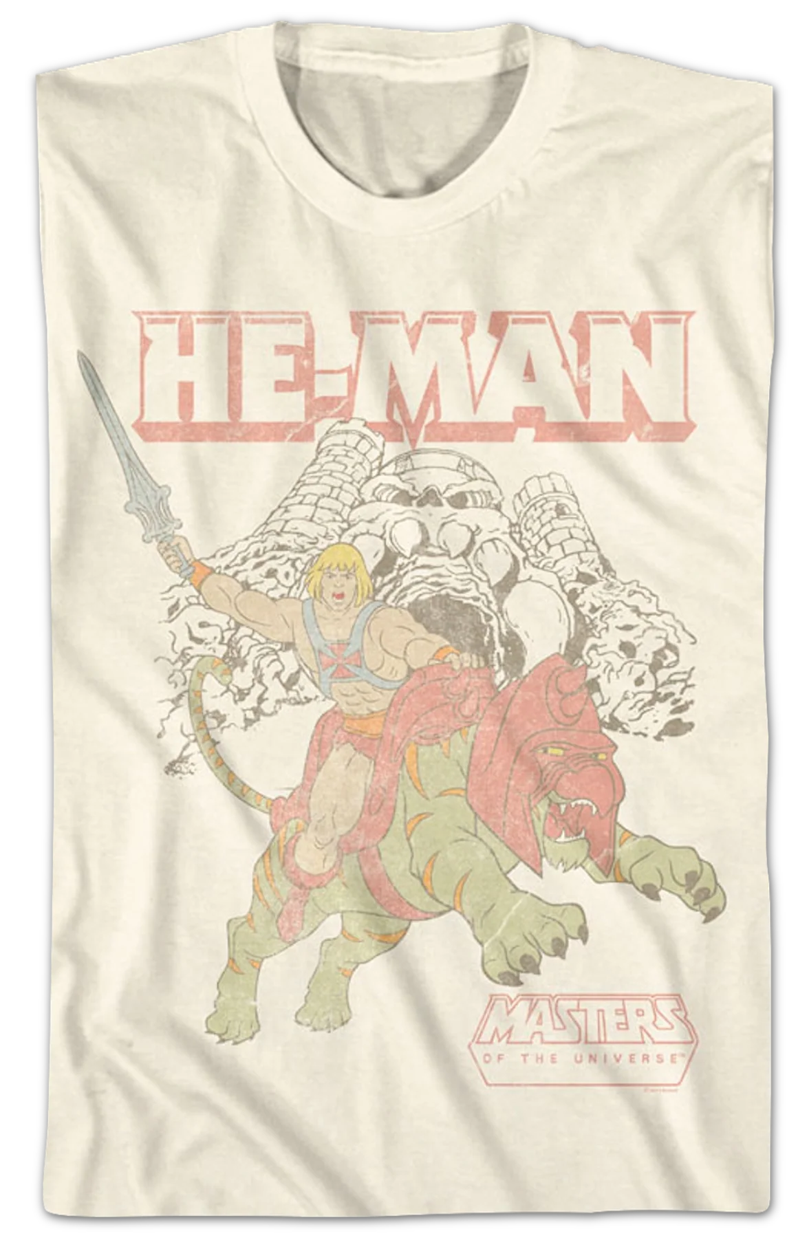 Retro He-Man & Battle Cat Masters of the Universe T-Shirt - Image 2