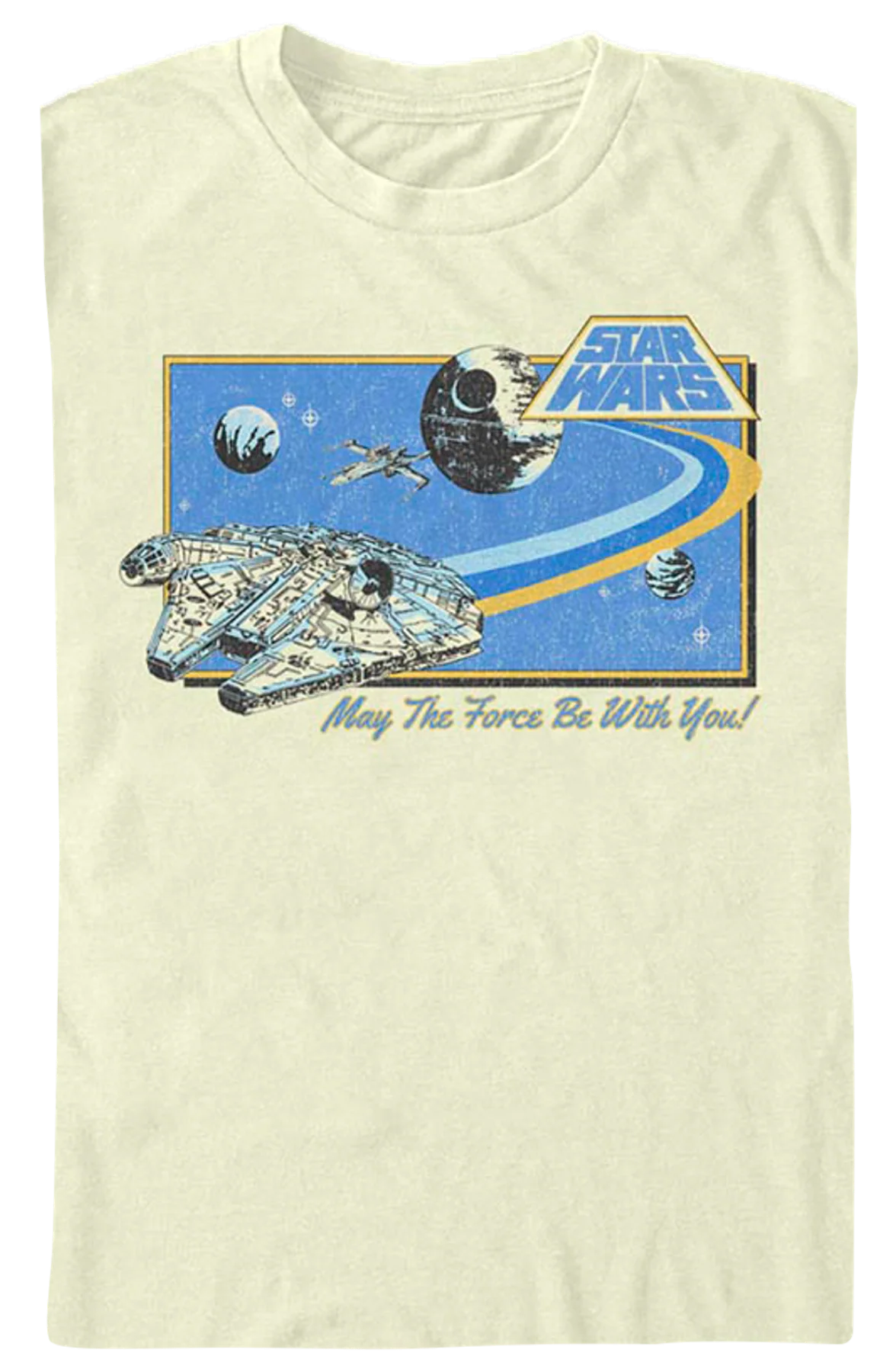 Retro May The Force Be With You Star Wars T-Shirt - Image 2
