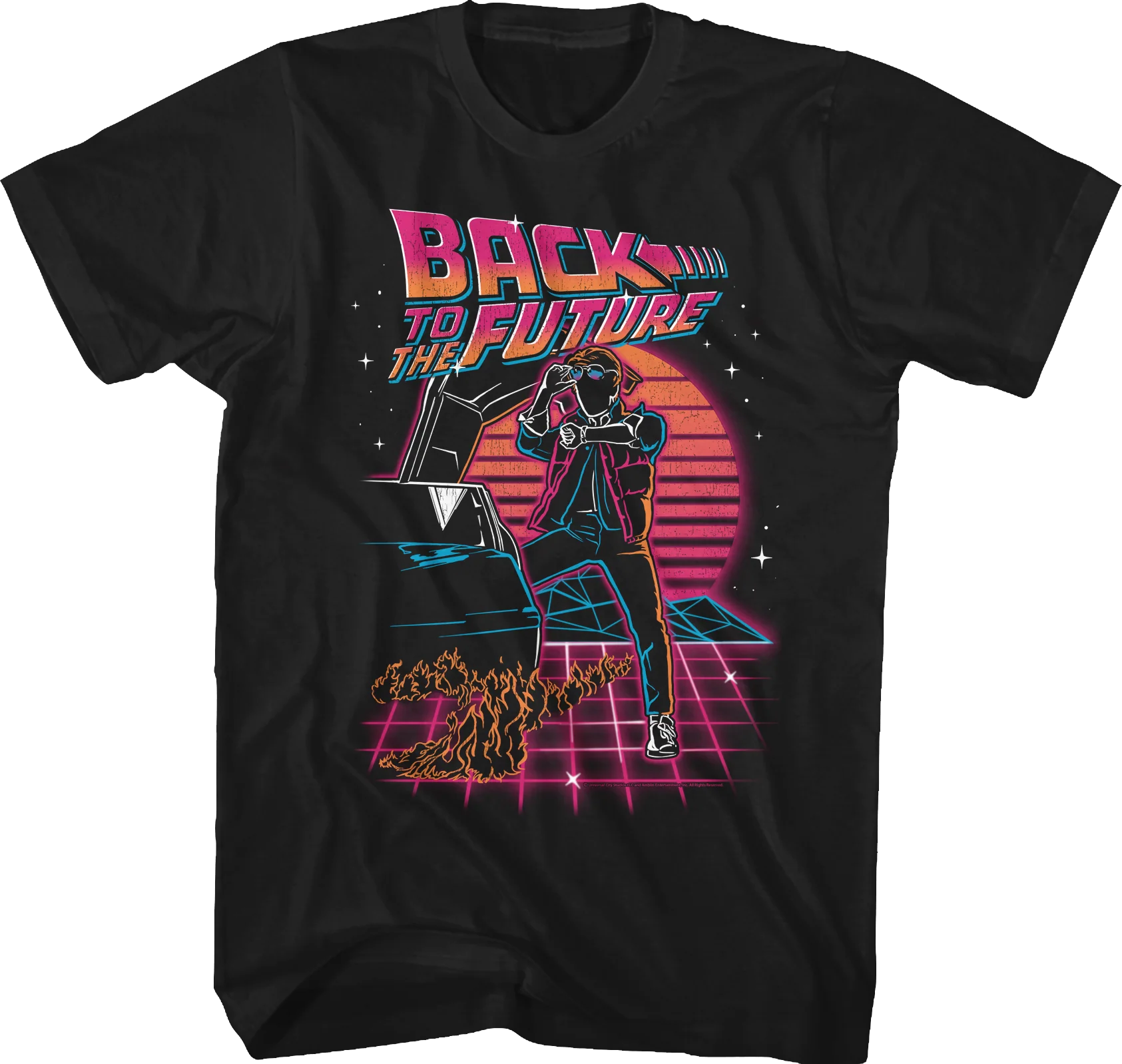 Retro Neon Back To The Future T-Shirt