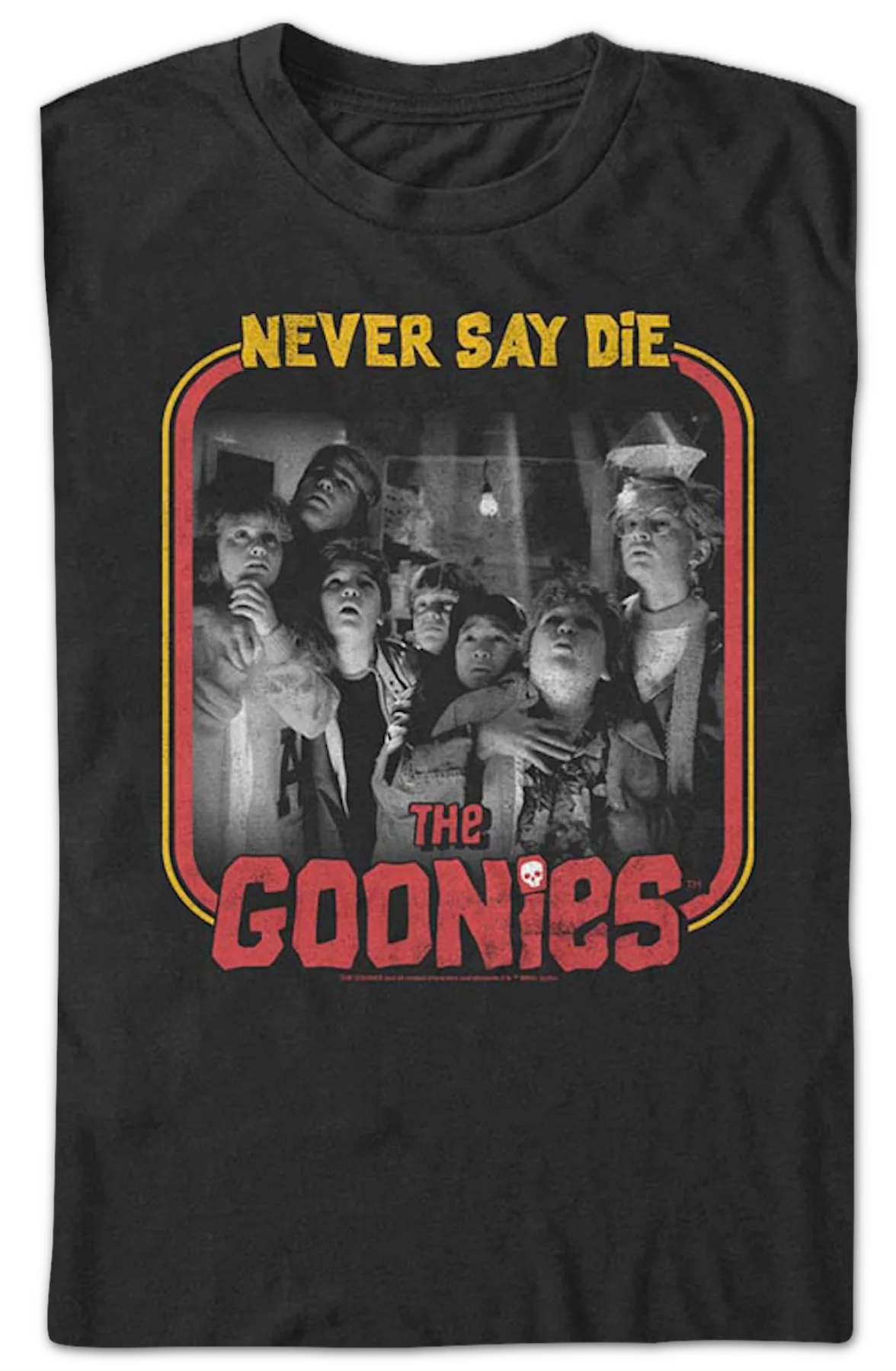 Retro Never Say Die Frame Goonies T-Shirt - Image 2
